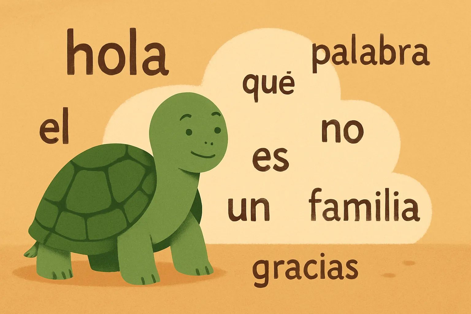 Ilustración editorial que muestra la tortuga de TortoLingua descubriendo significado a través del contexto para el artículo "La hipótesis del input de Krashen: guía práctica".