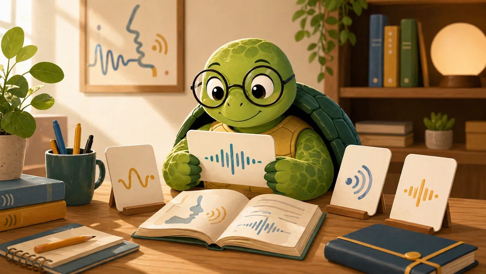 La tortuga de TortoLingua ordena tarjetas de sonidos polacos para hablantes de ucraniano